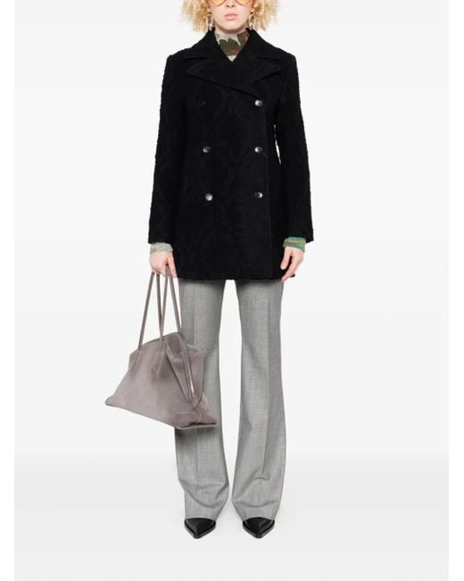 Etro Black Double-Breasted Coat