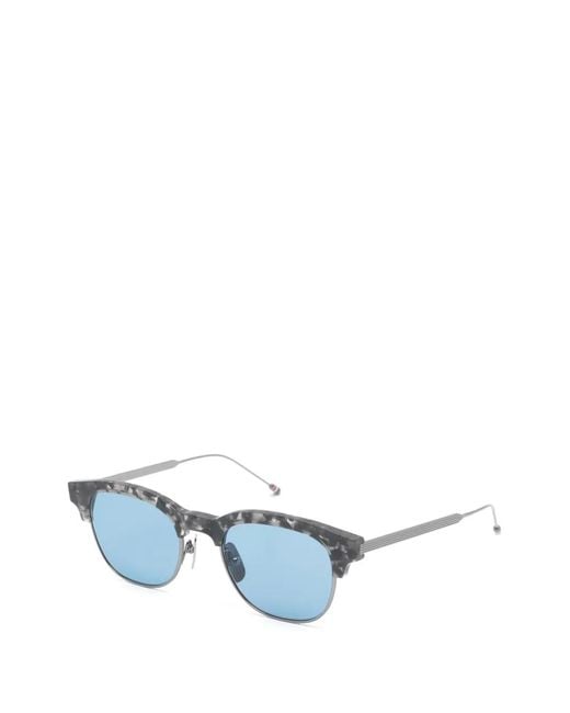 Thom Browne Blue Oval-Frame Sunglasses
