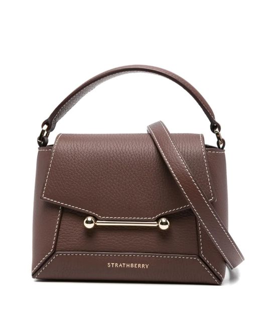 Strathberry Mosaic レザーハンドバッグ ナノ Brown
