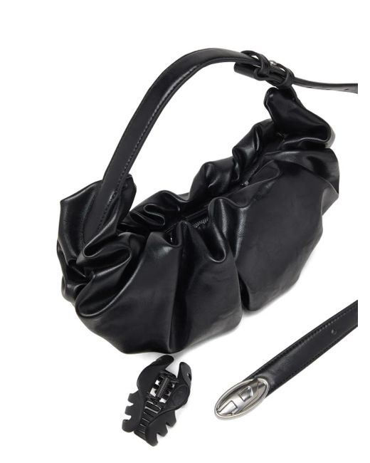 DIESEL Black Grab Small Hobo Bag