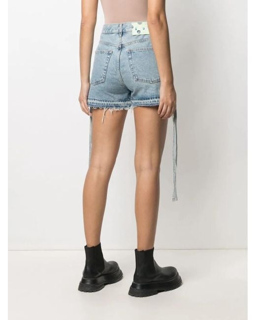Off-White c/o Virgil Abloh Blue Off White - Jeans Shorts With Details