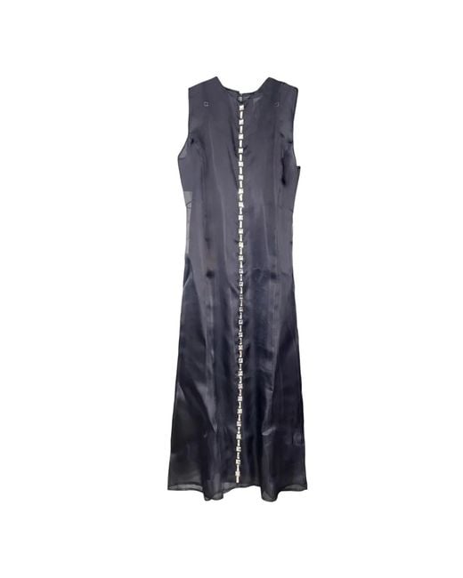 Fabiana Filippi Blue Embellishment-Detail Sleeveless Dress