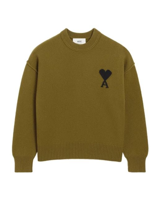 AMI Green Ami De Coeur Sweater