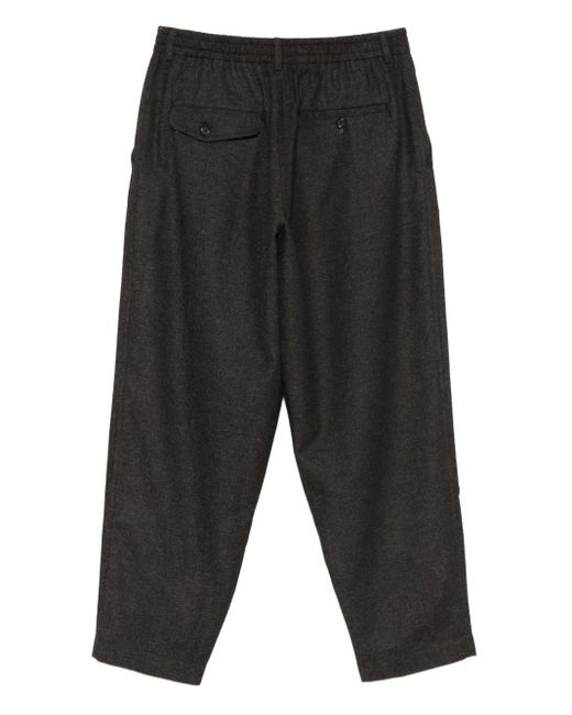 Universal Works Gray Pleated-Front Tapered Trousers for men