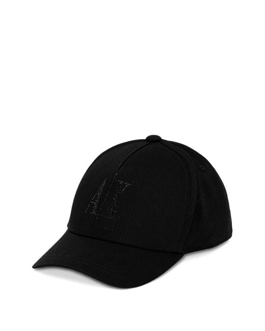 ARMANI EXCHANGE Black Logo-Detail Baseball Cap