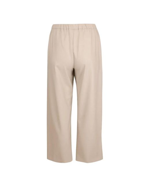 Max Mara Natural Drawstring Cropped Trousers
