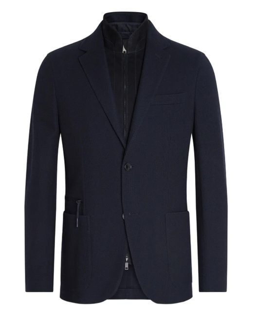 メンズ Zegna レイヤード ジャケット Blue