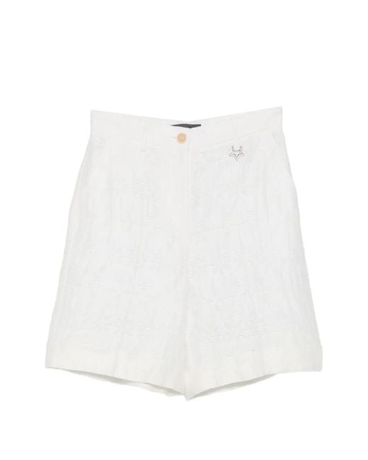 Lorena Antoniazzi White Star-Plaque Shorts