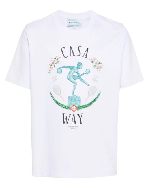 Casablancabrand White Statue En Marbre-print T-shirt for men