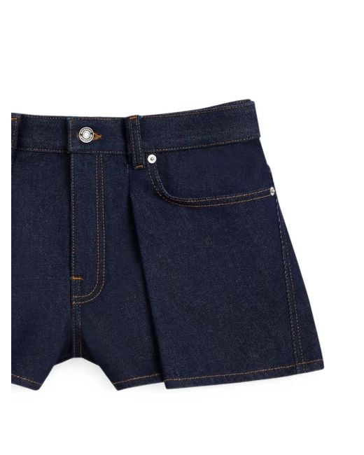 Givenchy Blue Pleated Denim Shorts