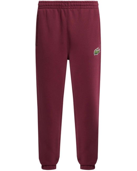 Lacoste Red Logo-patch Organic Cotton Track Pants for men