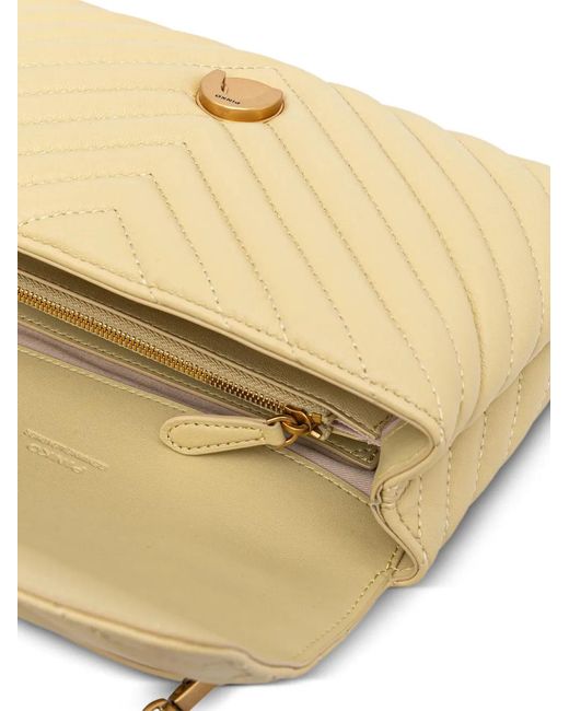 Pinko Metallic Love Lady Puff Tote Bag