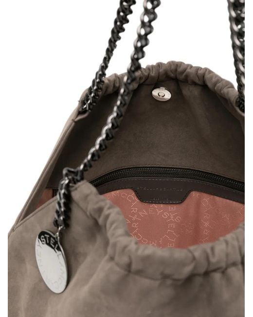 Stella McCartney Brown Medium Falabella Ruched Chain-Link Tote Bag
