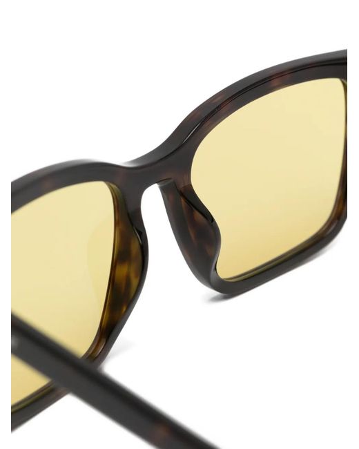 Saint Laurent Natural Tortoiseshell-Effect Square-Frame Sunglasses