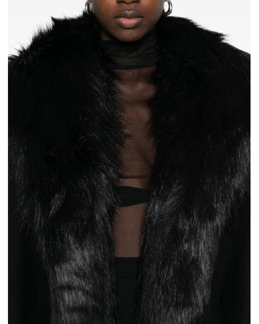 Burc Akyol Black Faux-Fur Coat