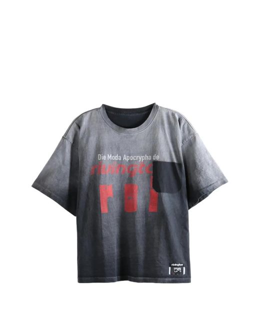 RRR123 Gray Graphic-Print Pocket T-Shirt