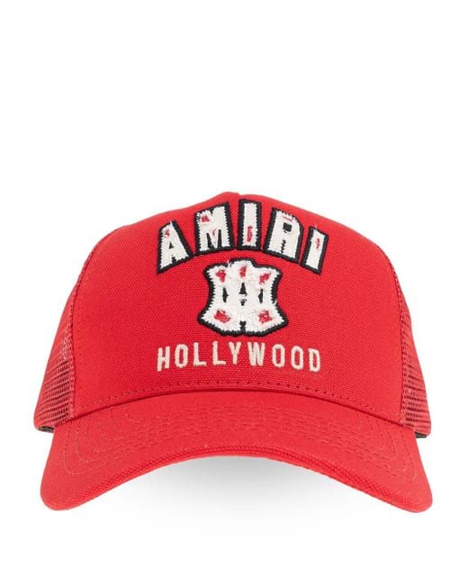 Amiri Red Logo-Appliqué Cap for men