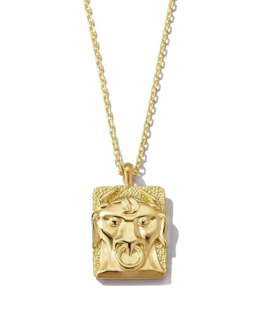 David Webb Metallic 18K And Platinum Taurus-Zodiac Diamond Necklace
