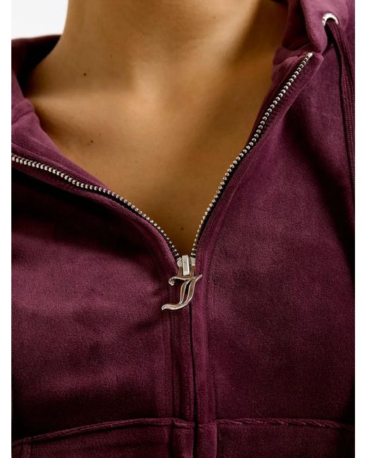 Juicy Couture Purple Robertson Velour Zip-Up Hoodie