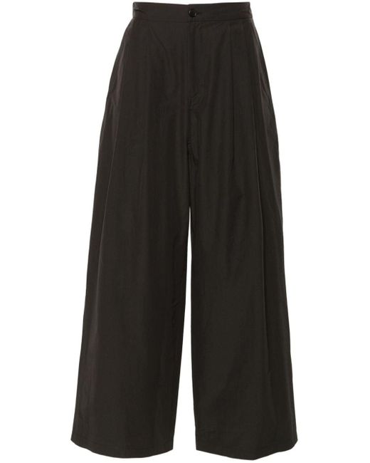 Amomento Black Pleated Wide-leg Trousers for men