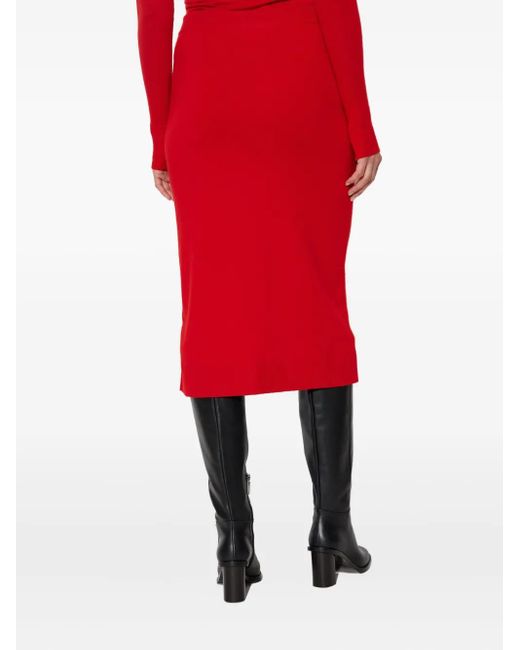 Victoria Beckham ボタン タイトスカート Red