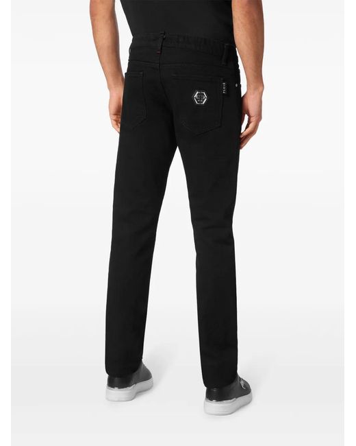 Philipp Plein Black Super Straight-Cut Jeans for men