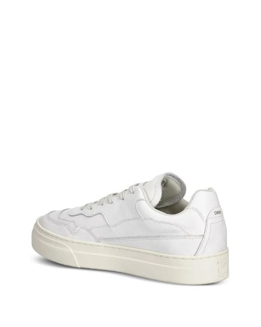 Stepney Workers Club White Omni Paneled Leather Sneakers for men