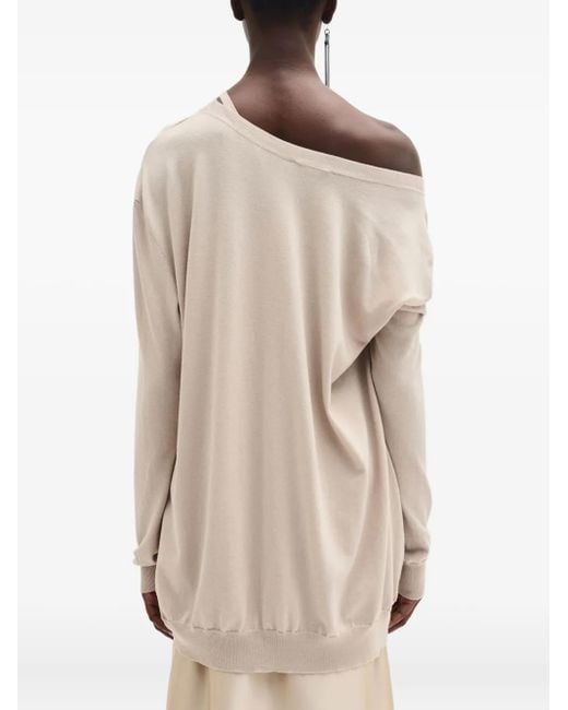 Ann Demeulemeester Helle Off-shoulder Sweatshirt Natural