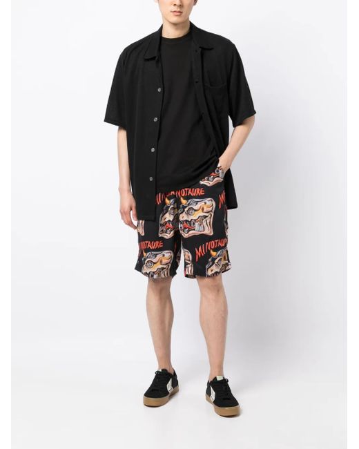 Endless Joy Black "Minotaure" Bermuda Shorts for men