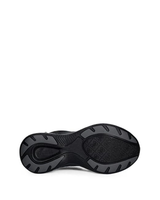 Guess Black Squan Logo-Patch Sneakers for men