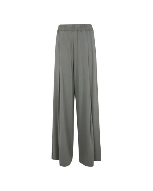 Gentry Portofino Gray Ribbed-Knit Trousers