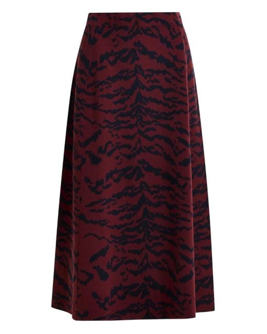 Essentiel Antwerp Purple Tiger-Print Midi Skirt