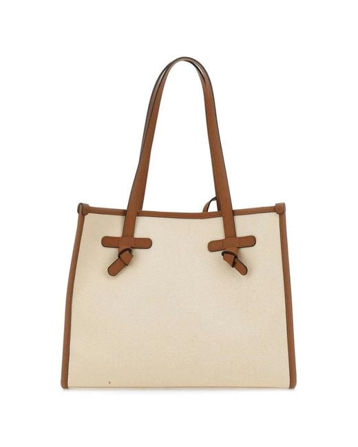 Gianni Chiarini Natural Miss Marcella 32 Leather-Trim Shoulder Bag
