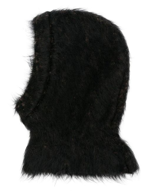 Lemaire Black Brushed-effect Knitted Balaclava