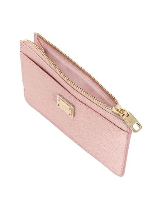 Dolce & Gabbana Pink Wallet With Logo Plaque