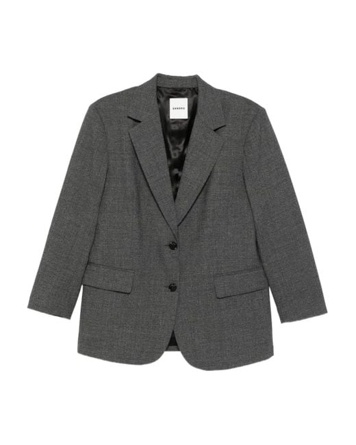 Sandro Gray Two-Button Wool Blazer