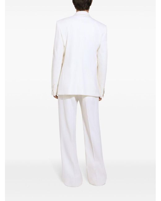 Pantalones de vestir rectos Dolce & Gabbana de hombre de color White