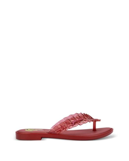 Melissa Red X Ganni Ruffled Flip Flops