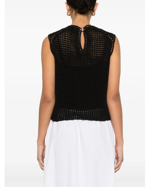 Top de ganchillo Maje de color Black