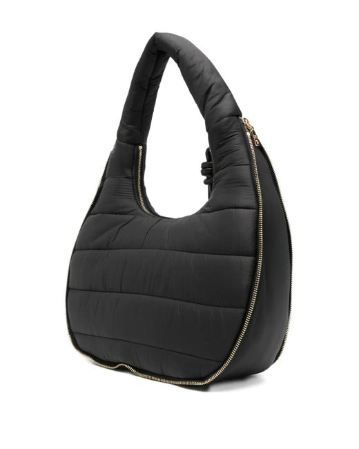 Love Moschino Black Heart-Plaque Quilted Tote Bag