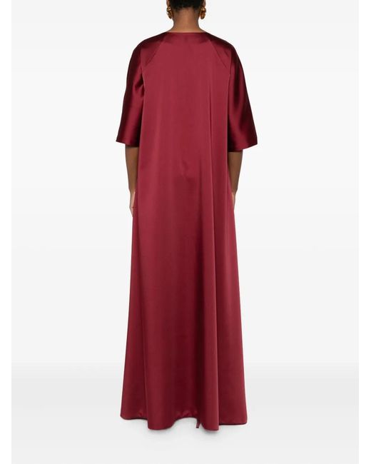Atu Body Couture Red Satin V-Neck Maxi Dress