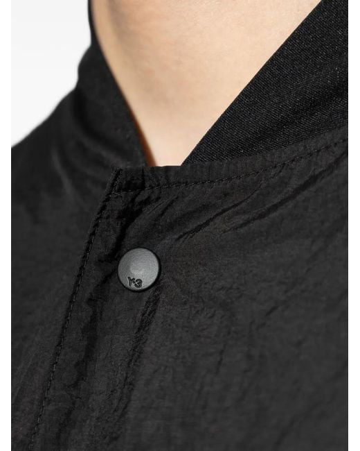 Y-3 Black Collegiate Ribbed Bomber Jacket for men