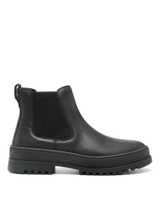 Blauer Chelsea-Boots Aus Leder in Black für Herren