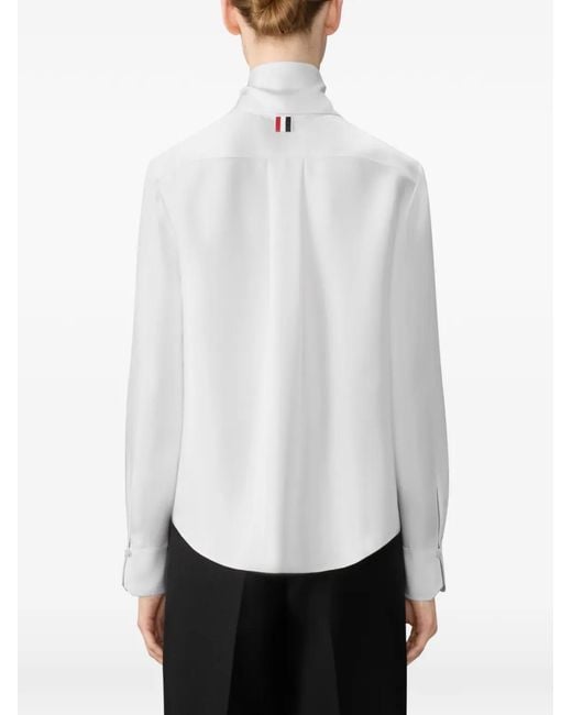 Thom Browne White Detachable Collar Twill Shirt