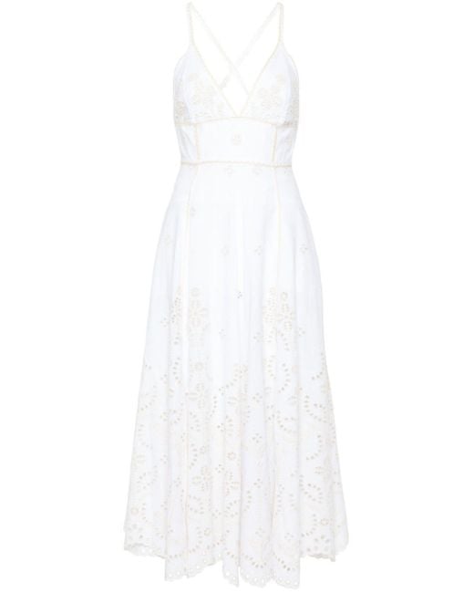 Charo Ruiz Midi-jurk Met Afwerking Van Kant in het White
