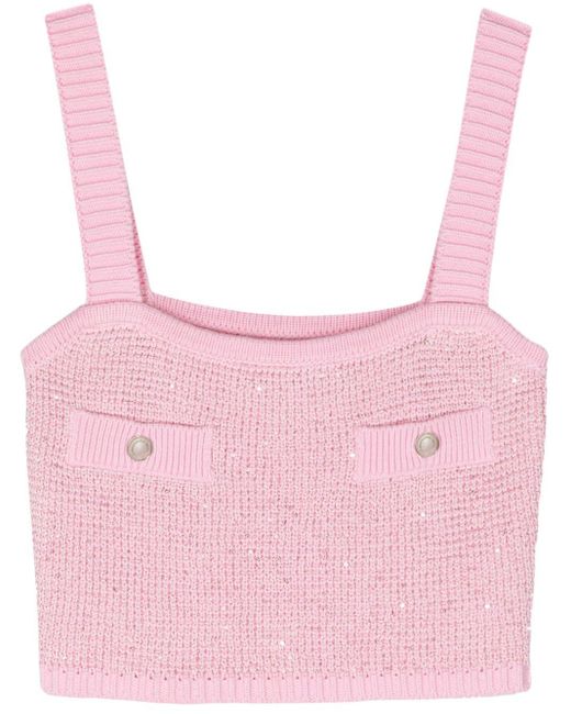 Alessandra Rich Cropped Top in het Pink