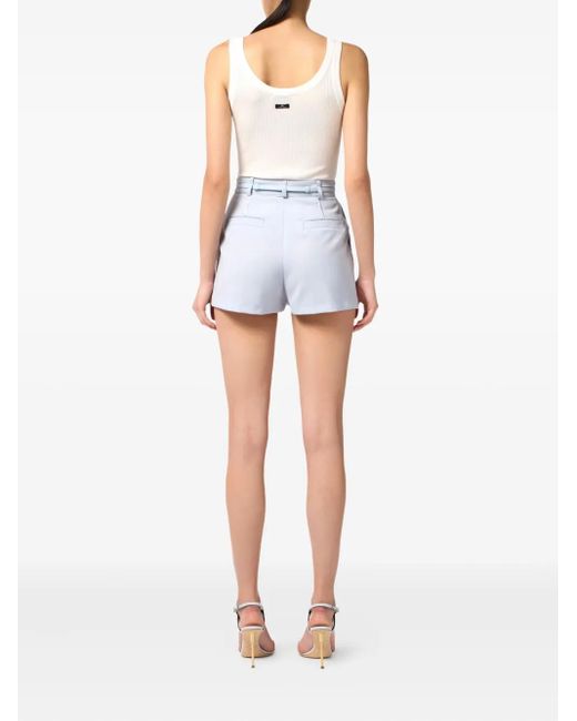 Elisabetta Franchi Blue Pleated Tailored Shorts