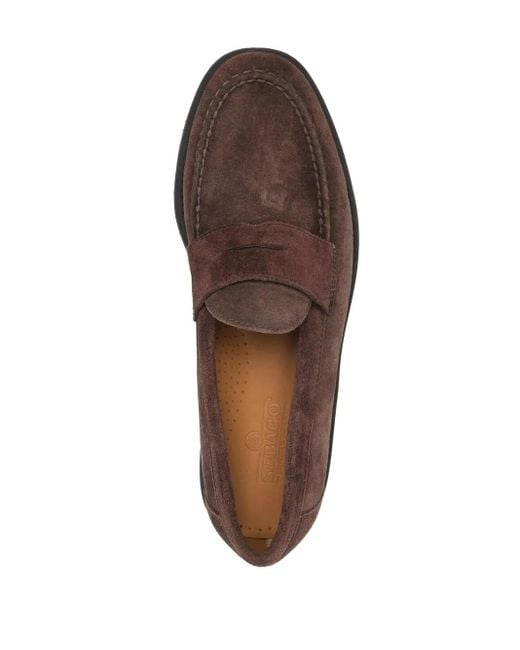 Sebago Brown Suede Penny Loafers for men