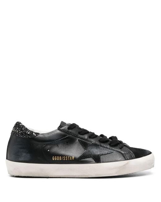 Golden Goose Deluxe Brand Black Super-Star Leather Sneakers