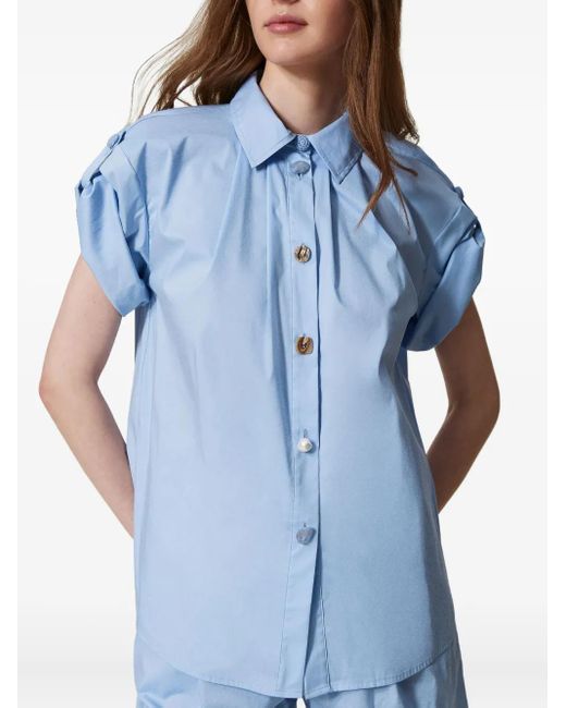 Twinset ターンアップスリーブ シャツ Blue